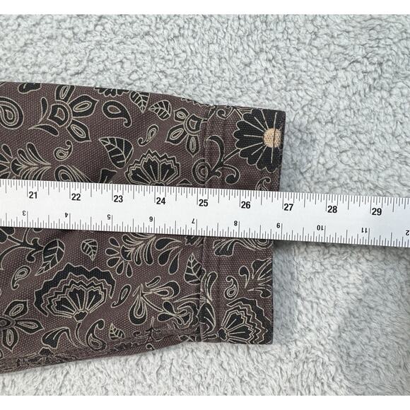 DICKIES Ellis Floral Print Duck Brown Canvas Mens XL Jacket Corduroy Collar - Picture 12 of 16